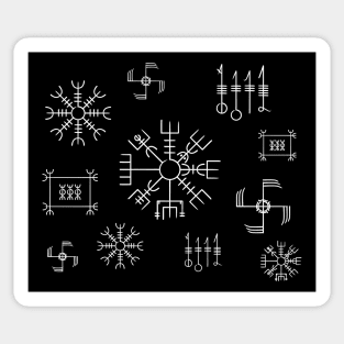 Icelandic Staves Pattern in Black & White Sticker